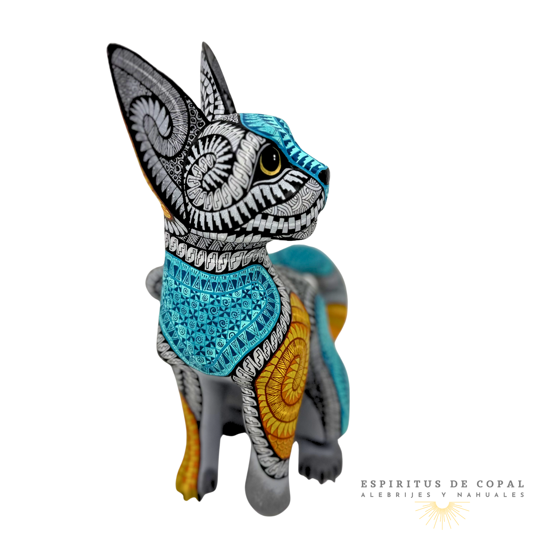 Alebrije Gato Zapoteca / Tallado en Madera de Copal / Espíritus de Copal / Oaxaca - Image 6