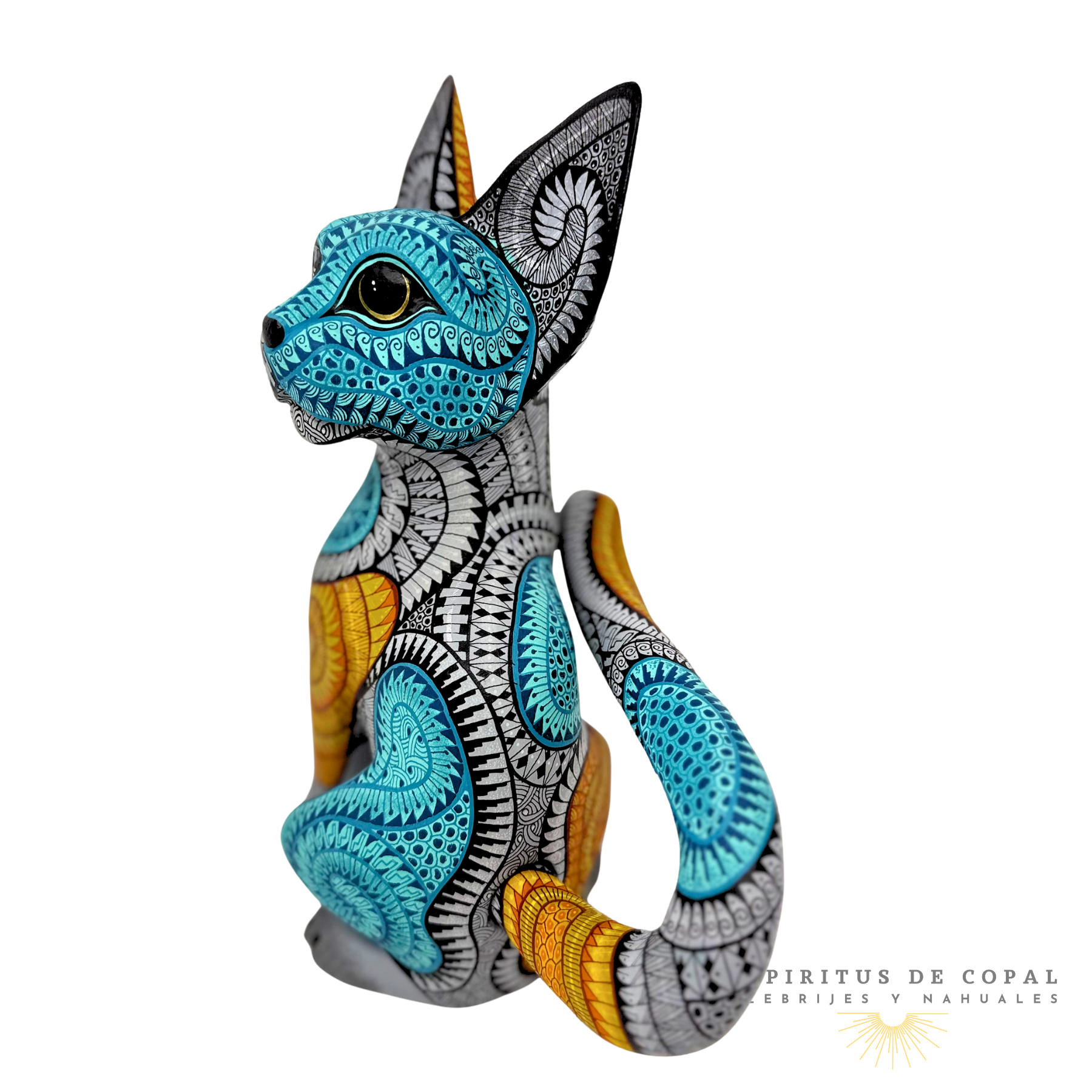 Alebrije Gato Zapoteca / Tallado en Madera de Copal / Espíritus de Copal / Oaxaca - Image 2