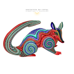 Alebrije Tlacuache Ingenioso/ Tallado en madera de copal / Espíritus de Copal / Oaxaca
