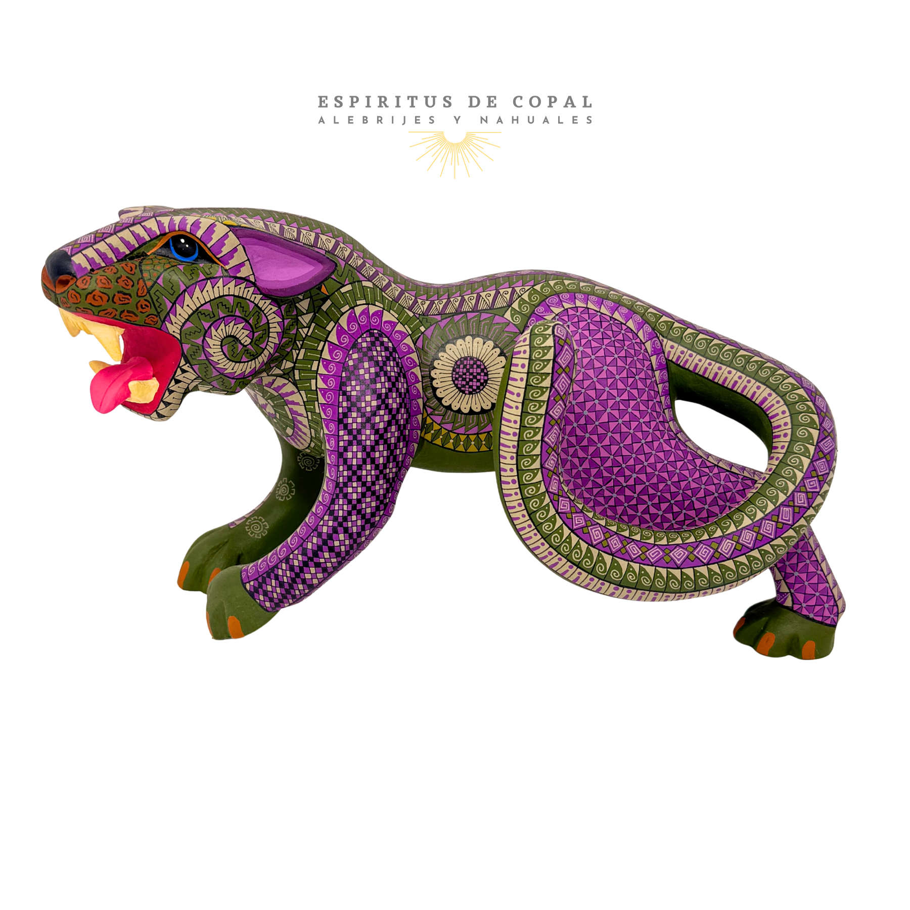 Alebrije Jaguar / Poder Silencioso / Tallado en madera de copal / Espíritus de Copal / Oaxaca
