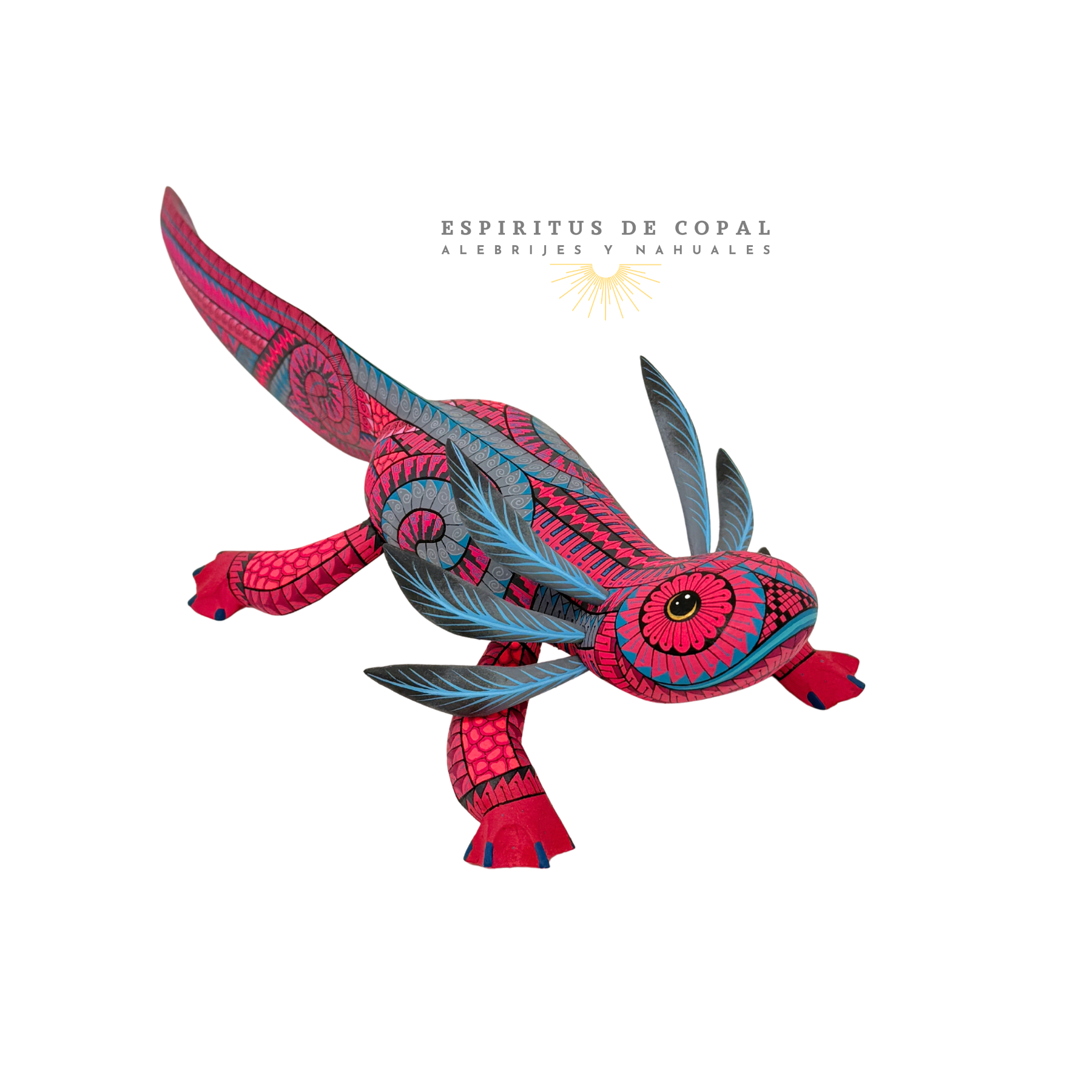 Alebrije Ajolote / Renacer Místico / Tallado en madera de copal / Espíritus de Copal / Oaxaca