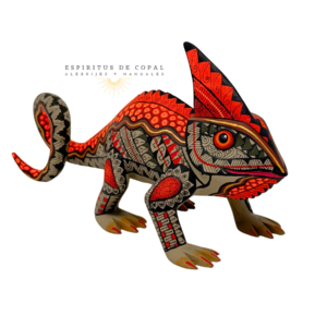 Alebrije Camaleón / Adaptación Mágica / Tallado en madera de copal / Espíritus de Copal / Oaxaca