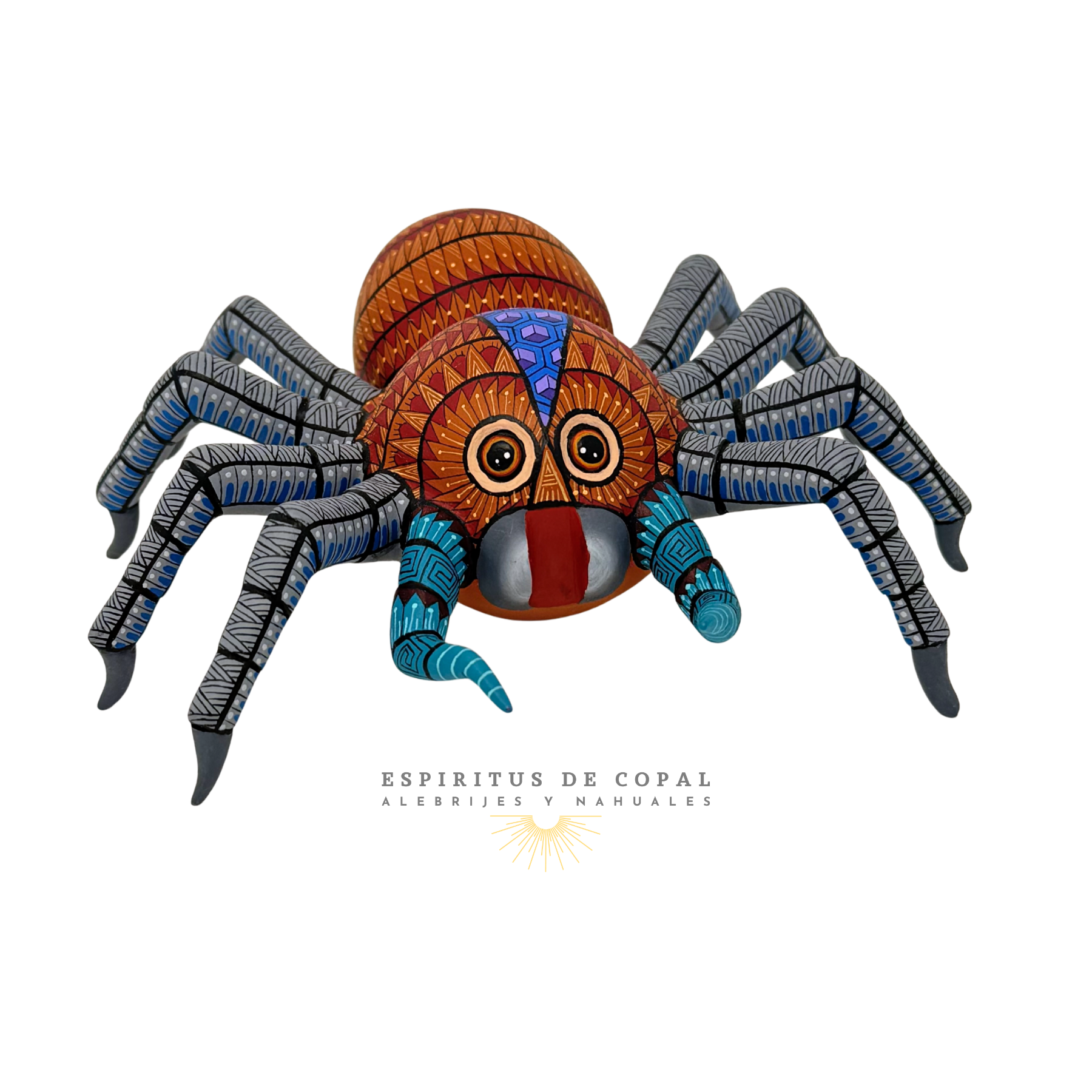 Alebrije Tarántula Misteriosa / Tallado en madera de copal / Espíritus de Copal / Oaxaca