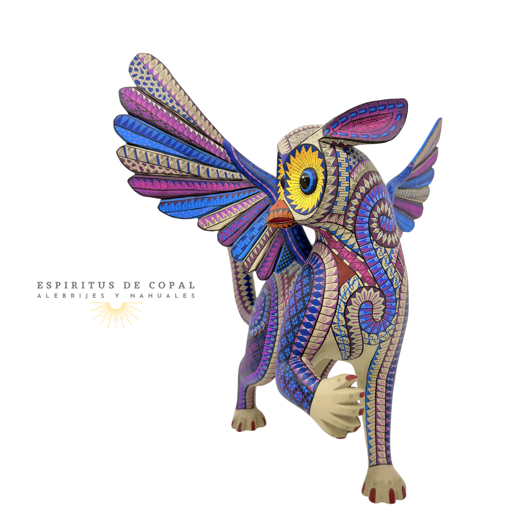 Alebrije Mono Águila Búho Jaguar / Sabiduría Suprema / Tallado en madera de copal / Espíritus de Copal / Oaxaca - Image 3