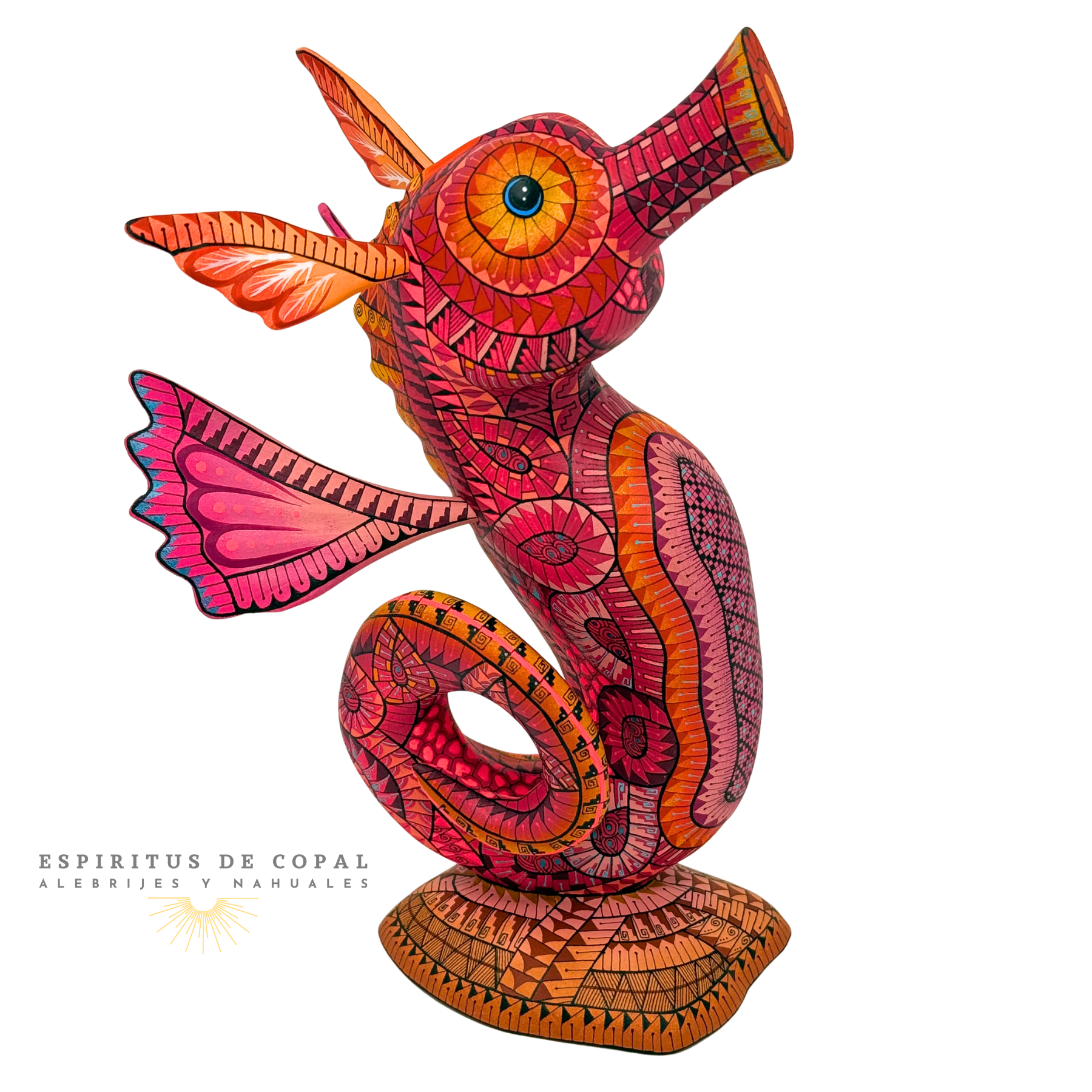 Caballito de Mar Coralino / Dulzura del Océano / Tallado en madera de copal / Espíritus de Copal / Oaxaca - Image 6