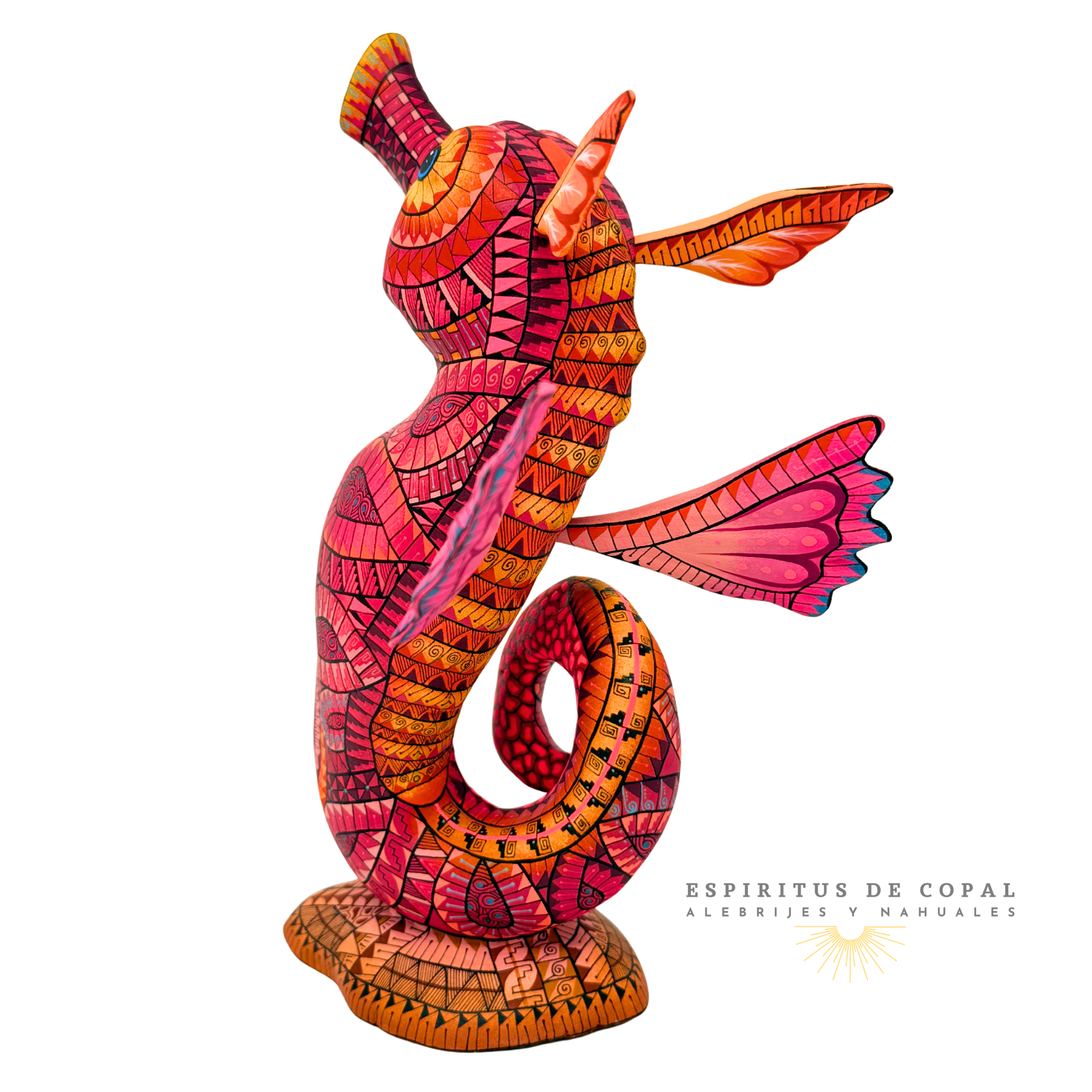 Caballito de Mar Coralino / Dulzura del Océano / Tallado en madera de copal / Espíritus de Copal / Oaxaca - Image 2