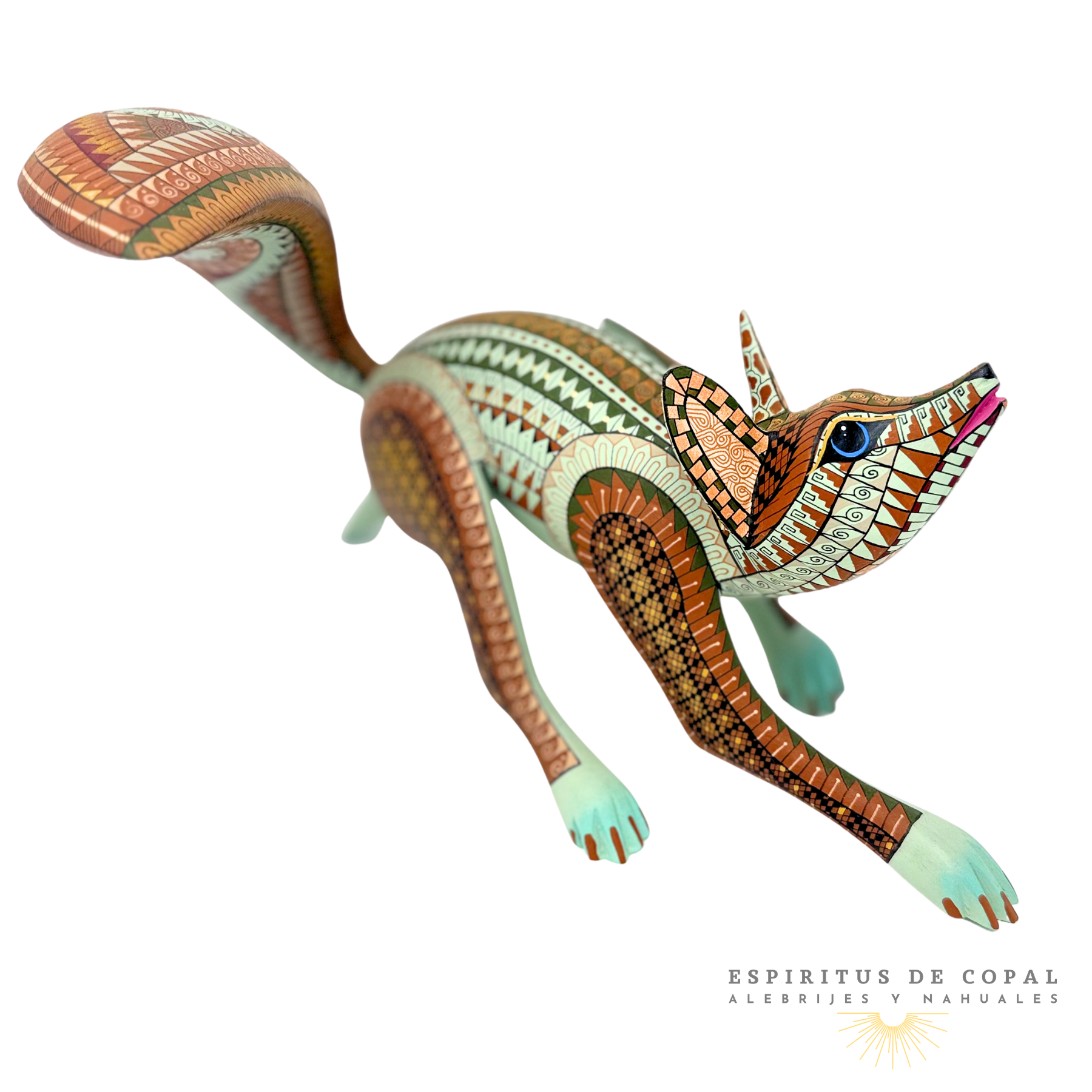 Alebrije Zorro Zapoteca / Tallado en Madera de Copal / Espíritus de Copal / Oaxaca