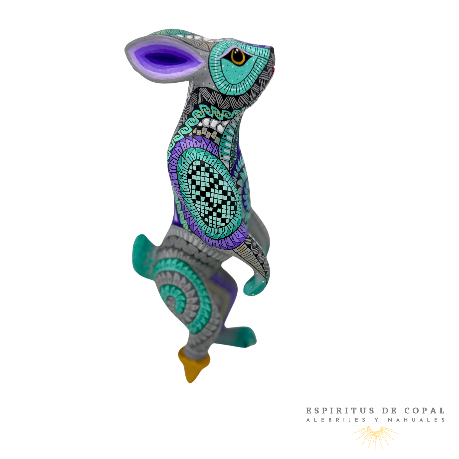 Alebrije Conejo Pirata / Tallado en Madera de Copal / Espíritus de Copal / Oaxaca