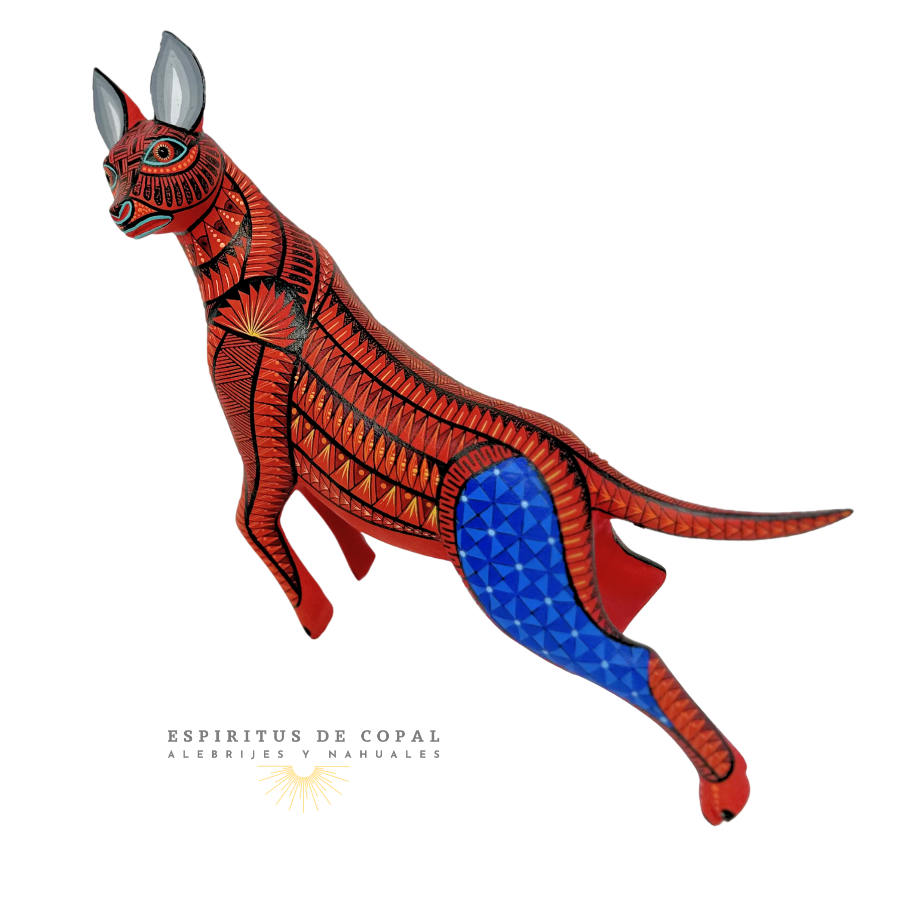 Alebrije Perro Juguetón Zapoteca / Tallado en Madera de Copal / Espíritus de Copal / Oaxaca - Image 2