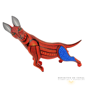 Alebrije Perro Juguetón Zapoteca / Tallado en Madera de Copal / Espíritus de Copal / Oaxaca
