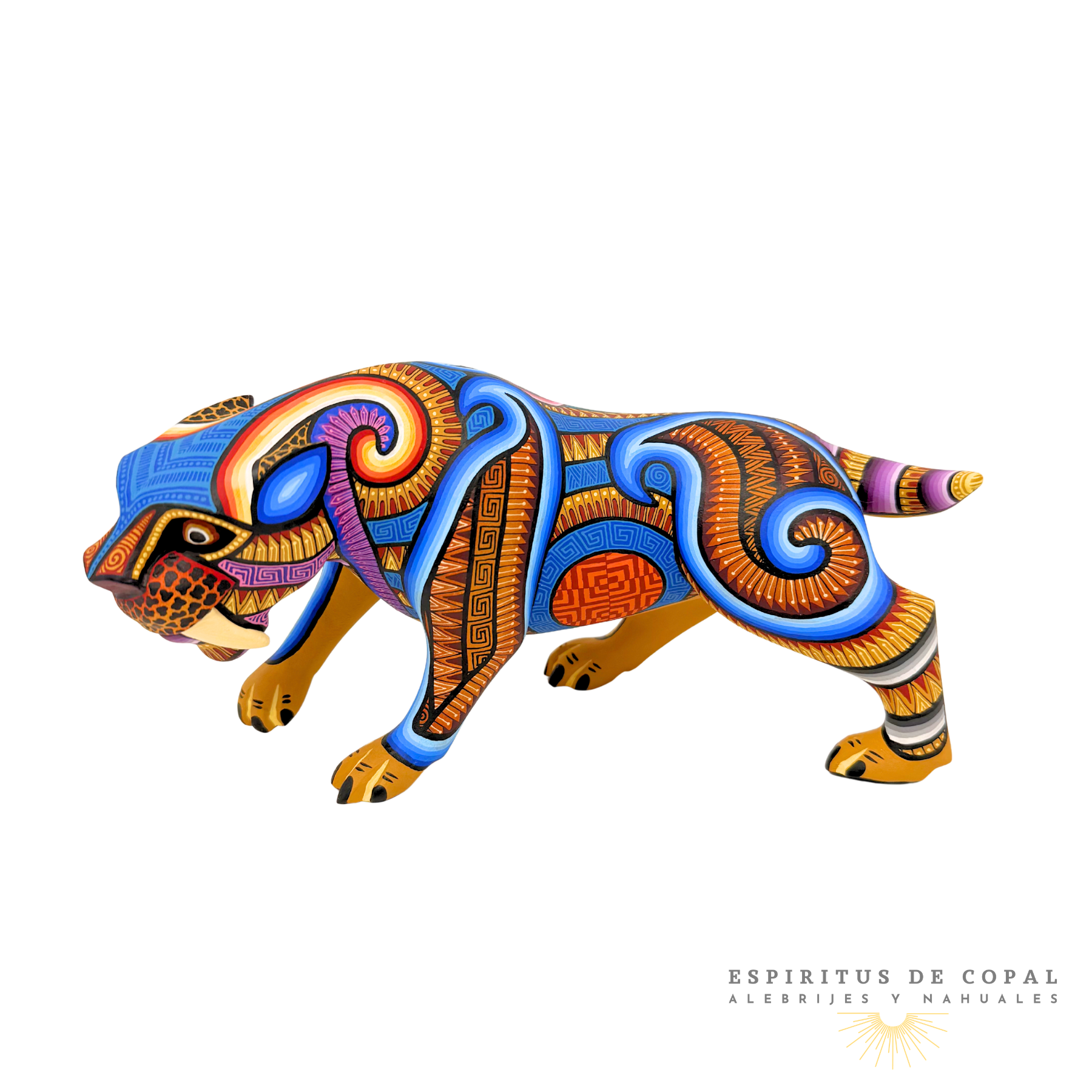 Alebrije Tigre Dientes de Sable Zapoteca / Tallado en Madera de Copal / Espíritus de Copal / Oaxaca - Image 2