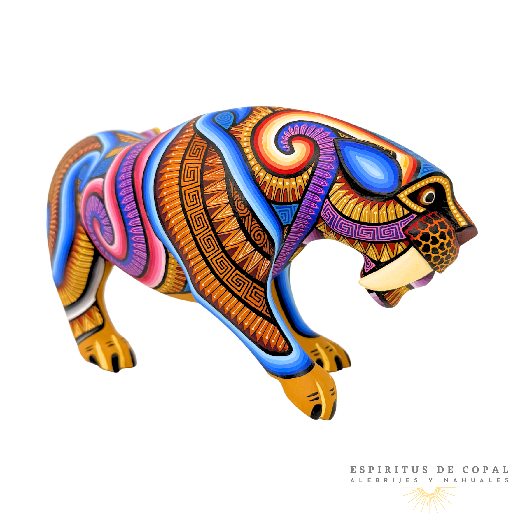 Alebrije Tigre Dientes de Sable Zapoteca / Tallado en Madera de Copal / Espíritus de Copal / Oaxaca - Image 3