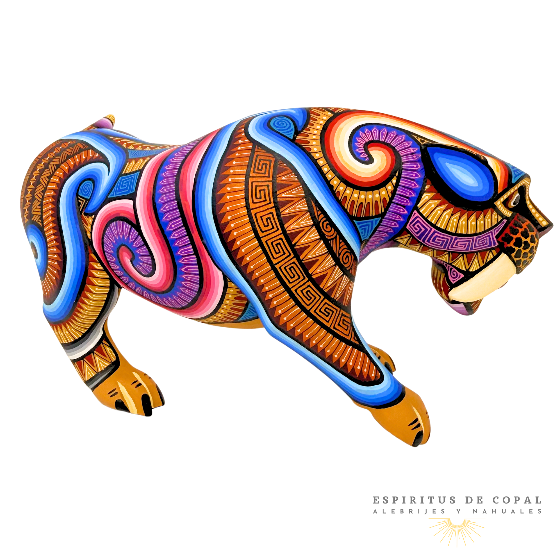 Alebrije Tigre Dientes de Sable Zapoteca / Tallado en Madera de Copal / Espíritus de Copal / Oaxaca - Image 6
