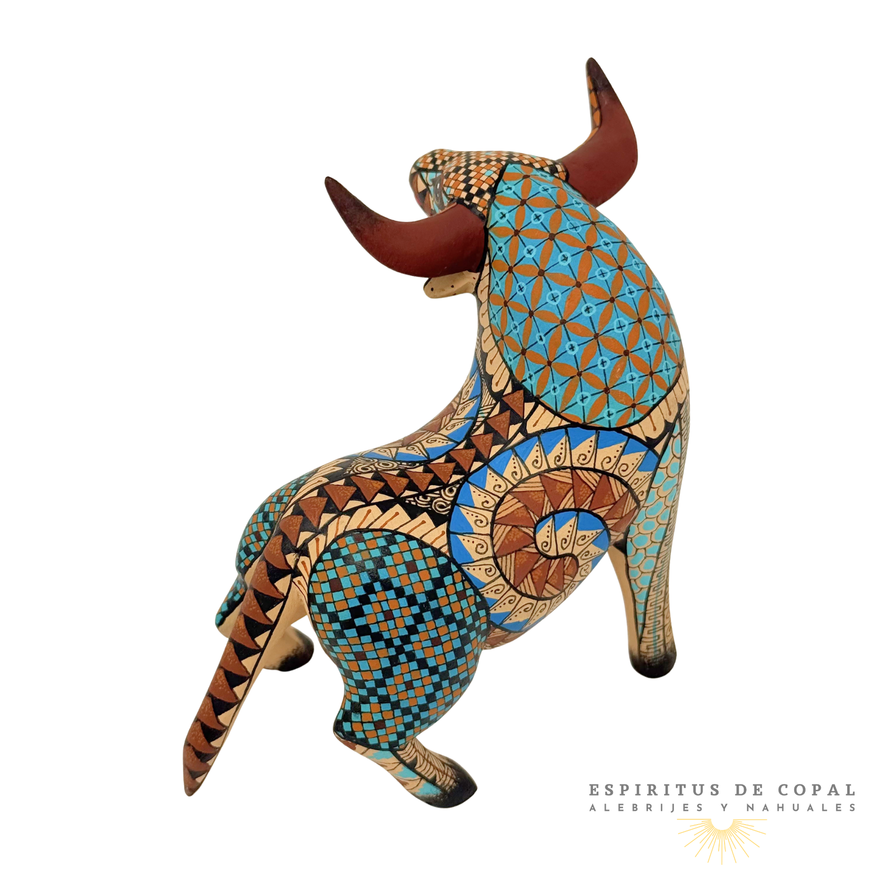 Alebrije Toro Zapoteca / Tallado en Madera de Copal / Espíritus de Copal / Oaxaca - Image 4