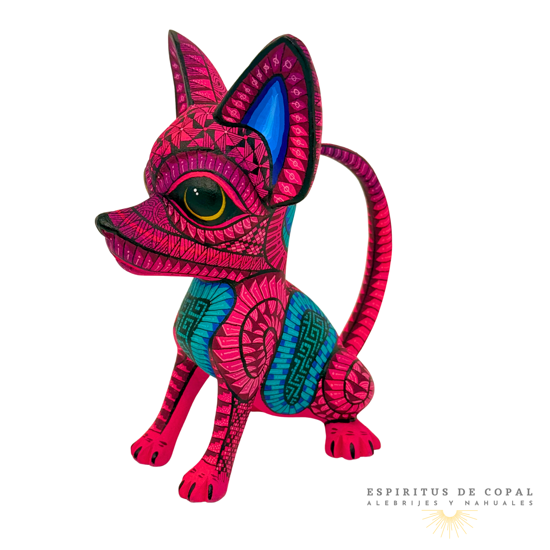 Alebrije Perro Chihuahua / Tallado en Madera de Copal / Espíritus de Copal / Oaxaca