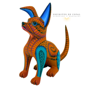 Alebrije Perro Pitbull / Tallado en Madera de Copal / Espíritus de Copal / Oaxaca