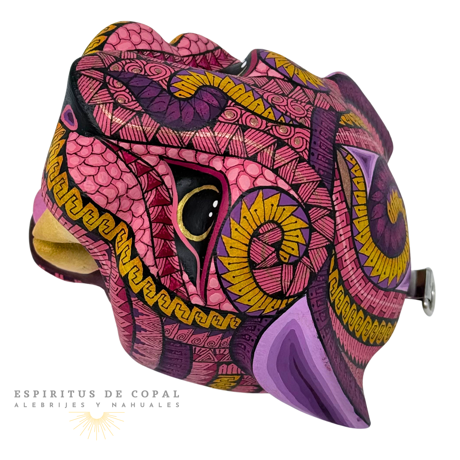 Cabeza de Jaguar Coral | Energía Vital | Hecho a Mano | Espíritus de Copal | Oaxaca - Image 3